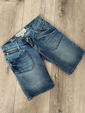 Born in California Denim Mid Wash Denim Bermuda Shorts
